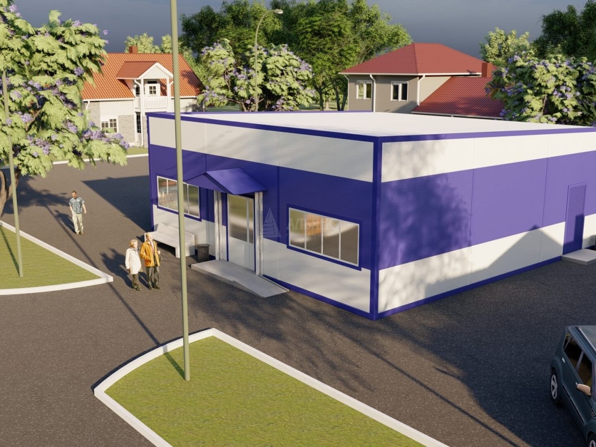 3D визуализация Магазин из сэндвич-панелей - фото 1