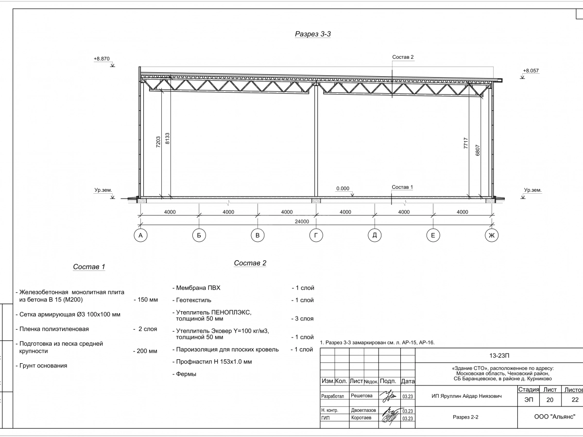 Планировка СТО с АБК из сэндвич-панелей -  фото 8